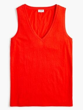 ☔️🔺️J Crew Orange Vneck Casual Sleeveless Top Medium
